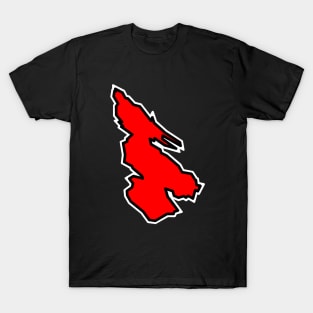 Salt Spring Island Silhouette in Red Hot Crimson  - Bold and Simple - Salt Spring Island T-Shirt